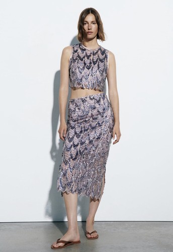 Zara silver pink sequinned - zara,