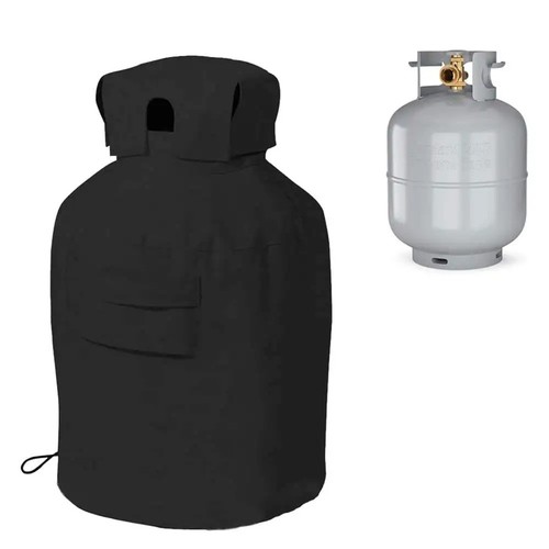 Black bbq propane tank - bbq, cover