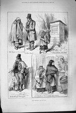 Original Old Antique Print