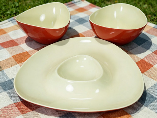 Orange melamine chip dip set - orange,
