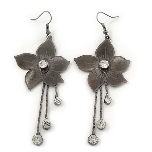 Long flower with crystal - flower,