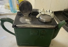 SWINESIDE CERAMICS AGA COOKER GREEN JUST MISSING A KETTLE WHICH FELL  OFF  VGC