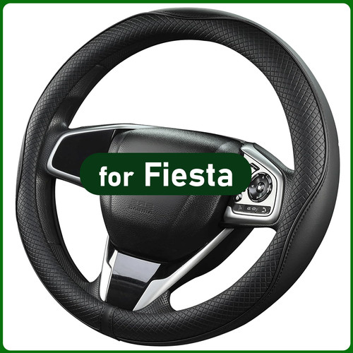 Black deluxe leather steering - black,
