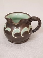 Vintage Fishley Holland Studio Pottery Side Pouring Cream / Sauce Jug Grey/Green