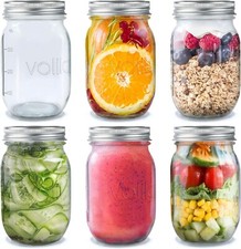 6 Pack Glass Mason Jars &