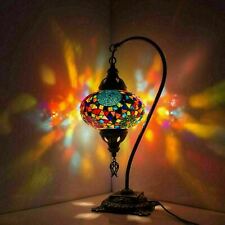 2X Turkish Moroccan Mosaic Table Bedside Tiffany Desk Lamp Light Large Globe UK