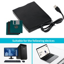 USB 2.0 Portable External Floppy Disk Drive 1.44Mb Reader FDD PC Laptop 3.5 Inch