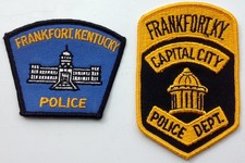 Obsolete US USA American Frankfort Kentucky KY Capital City Police Patches x 2