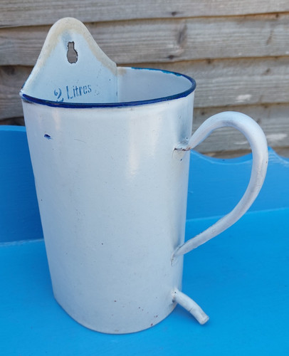 Vintage french white enamel - french,