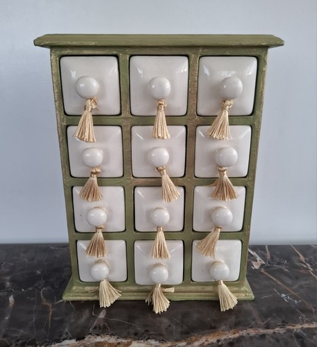 Vintage ceramic spice drawers - vintage,