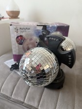 Twin Rotating 32 LED's Disco Balls White Boxed NEW, Party Birthday Xmas