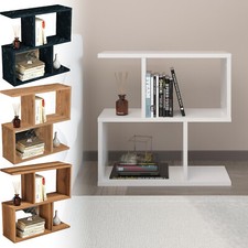 2-Tier Wooden Bookcase Side Unit Shelf Organiser Sofa End Table Home Décor