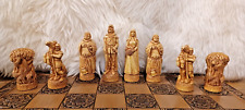 Chess Robin Hood SAC set. Ivory & Burgundy 12cm King Vintage Board Not Included!
