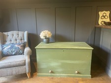 Vintage Antique Old Pine Wooden Mule Chest Blanket Box With Drawers