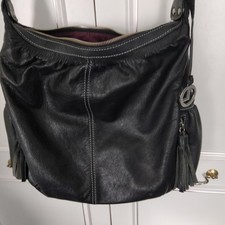 Ladies Large L Credi Black Leather Shoulder Cross Body Bag Ban The Bomb