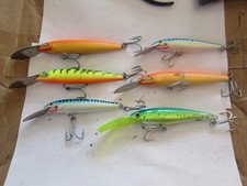 6 very good large rapala magnum x rap  sea pike fishing lures 14cm 11cm