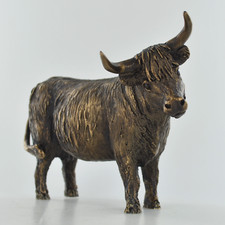 Bronze Highland Cow Figurine