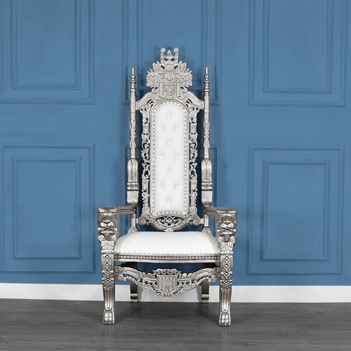 Throne chair silver frame - chair,