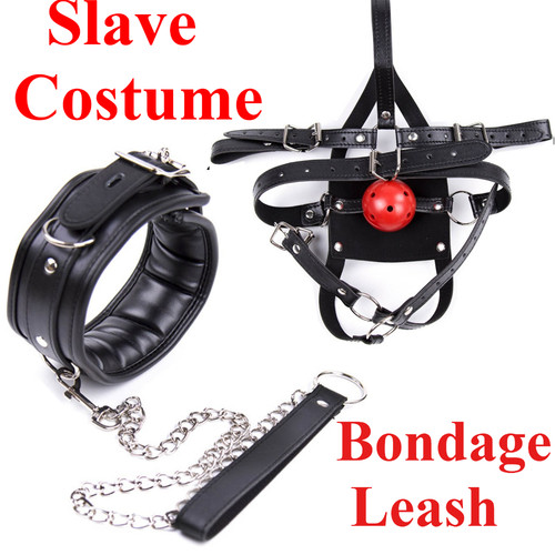 Bondage hood ball mouth - ball, gag
