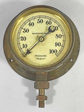 VINTAGE BRASS PRESSURE GAUGE