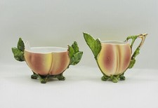 ROYAL RUDOLSTADT PEACH Milk Jug & Sugar Bowl / ANTIQUE / PRUSSIAN / ART NOUVEAU