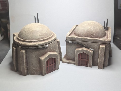 Sci desert huts - desert, grimdark
