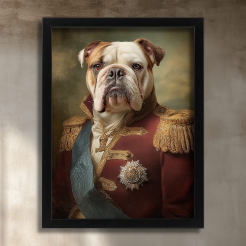 English bulldog art print - english,