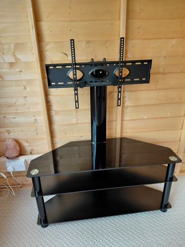 Glass corner unit black - glass,