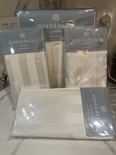 Gingerlily Lancaster Silk King Duvet Cover+Two Standard+One Euro Shams,White.