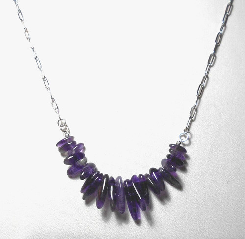 Amethyst necklace silver - necklace,, link