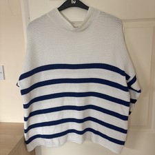 Ladies Tu White/Blue Stripe