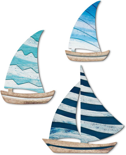 Wooden sailboat wall - wall, set
