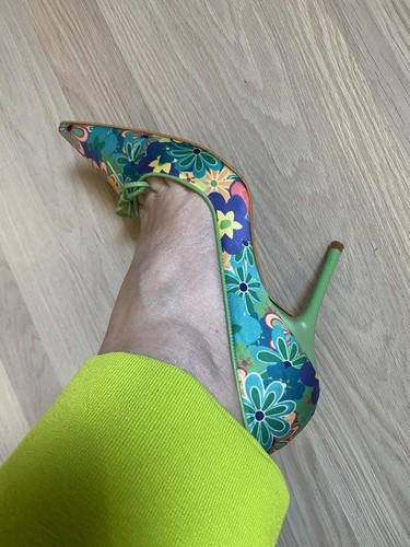 Women dune heels green - heels, satin