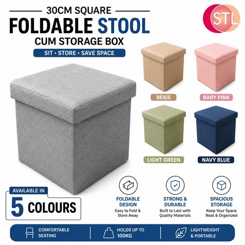 Folding storage ottoman seat - storage,