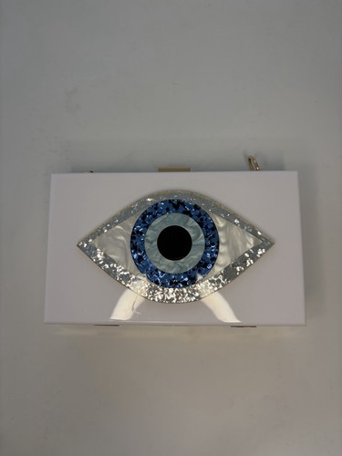 White glitter evil - eye, evening