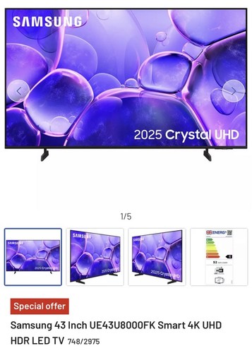 Samsung inch ue43u8000fk - samsung, 43