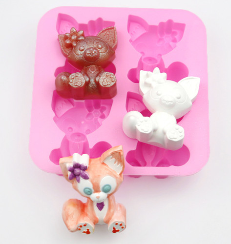 Silicone fox chocolate mould - silicone,