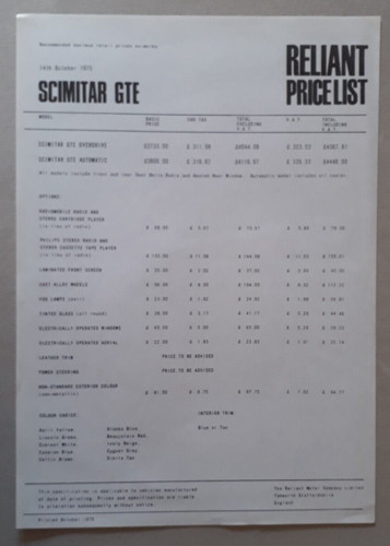 Reliant scimitar gte price - scimitar,