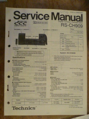 Technics panasonic rs - panasonic, rs-ch909