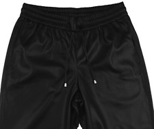 M&S Womens Marks and Spencer Black Faux Leather Trousers Size 12 Regular      zz