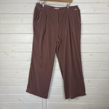 M&S Trousers Womens Size UK 18 Blush Pink Velvet Velour Wide Leg Festive Per Una