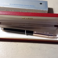 Vintage BIRO De Luxe Black/Rose Gold  Ballpoint Pen Original Case Mint condition