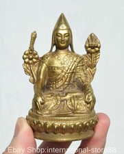 3.2" Old Chinese Copper Gilt Buddhism Je Tsongkhapa Buddha Statue sculpture