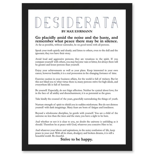 Max ehrmann desiderata poetry - ehrmann,