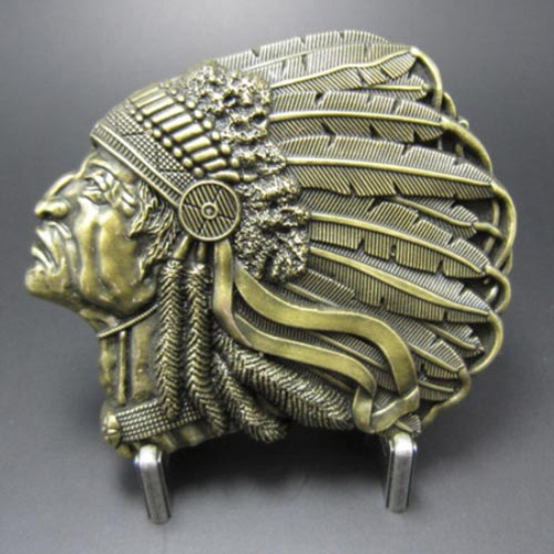 Buckle indian chief - buckle, brass