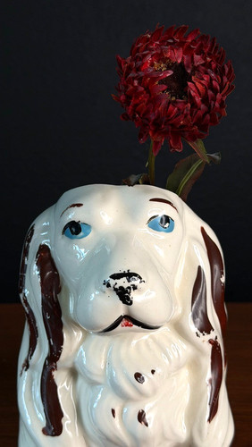 Vintage 1950s ceramic dog - , head