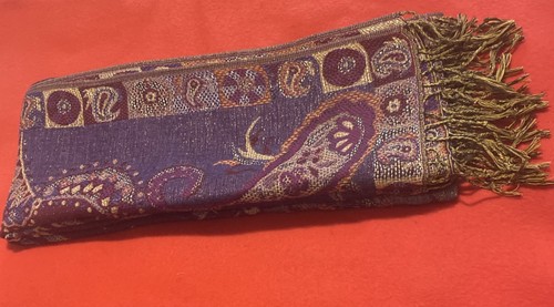 Vintage purple paisleypashmina - vintage,