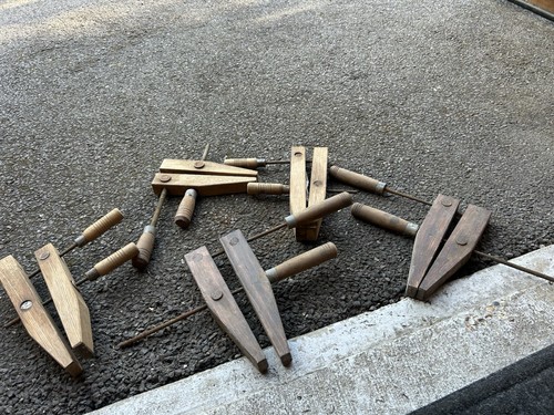 Vintage wooden clamps for - wooden,