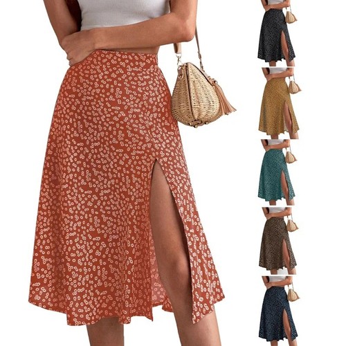 Womens floral midi skirt high - midi,