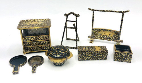 Vtg chinese black - chinese, lacquer